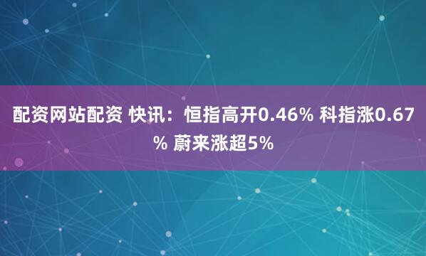 配资网站配资 快讯：恒指高开0.46% 科指涨0.67% 蔚来涨超5%